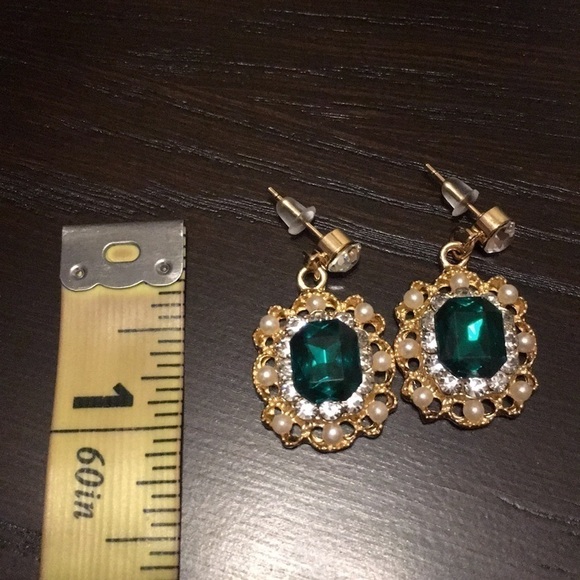 Crystal small Jewelry Pearls Square Earrings - Picture 7 of 8